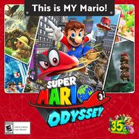 Super Mario Odyssey promotion for Super Mario Bros. 35th Anniversary.