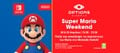 Banner for the Super Mario Weekend event at Options Cinemas in Ilion, Greece
