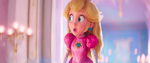 Peach walking through as she suddenly hears someone coming
