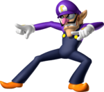 Artwork of Waluigi, from Mario Party DS.