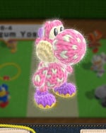 Bubblegum Yoshi, from Yoshi's Woolly World.