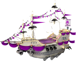 Rendered 3D model of Bowser's Airship.