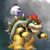 The silver frame of King Boo and Bowser from Luigi's Mansion for Nintendo 3DS