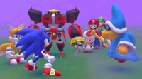 Mario, Luigi, Toad, Sonic, Tails and Omega challenge Magikoopa
