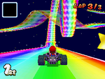 Mario approaching the loop