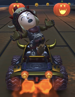 The Dry Bowser Mii Racing Suit performing a trick.