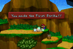 Getting a first strike in Paper Mario