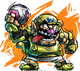 Wario character sticker for the Mario Strikers: Battle League trophy in the Trophy Creator application
