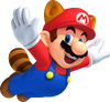 Artwork of Raccoon Mario in New Super Mario Bros. 2