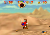 Zombie Mario glitch from Super Mario 64 in Shifting Sand Land.