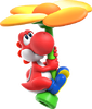 Artwork of Red Yoshi from Super Mario Bros. Wonder.