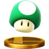 1-Up Mushroom's trophy render from Super Smash Bros. for Wii U