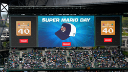 Super Mario Day at T-Mobile Park, held to celebrate the 40th anniversary of Super Mario Bros.