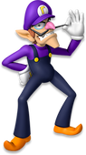 Artwork of Waluigi for Mario Party 10 (reused for Mario Kart Tour)