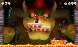 This image shows bowser's band glitching up, due to his band going through his body.