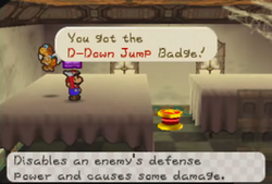 Obtaining the D-Down Jump badge in Tubba Blubba's Castle