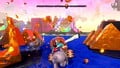 Donkey Kong racing against Diddy Kong and Dixie Kong in Rambi Rumble