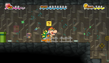First ? Block in Floro Caverns of Chapter 5-4 of Super Paper Mario.