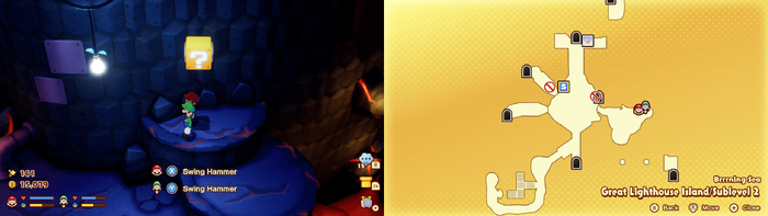 22nd block in the Brrning Sea Great Lighthouse Island from Mario & Luigi: Brothership