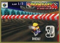 One of the Mario Kart 64 Collectible Trading Cards.
