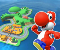 The course icon with Red Yoshi