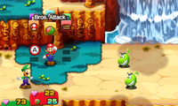 Mario and Luigi battle two Beanies in Mario & Luigi: Superstar Saga + Bowser's Minions