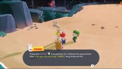 The Rabbid who has the Golem Hunt side Quest in Mario + Rabbids Sparks of Hope