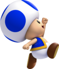 Blue Toad jumping in New Super Mario Bros. U