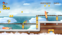 Burners on World 4's Airship in New Super Mario Bros. Wii