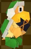 An origami Hammer Bro from Paper Mario: The Origami King.