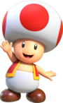 Artwork of a Red Toad from Super Mario Run.