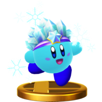 Ice Kirby's trophy render from Super Smash Bros. for Wii U