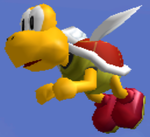 A screenshot of a Koopa Paratroopa in Super Smash Bros. Melee