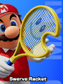 Mario holding the Swerve Racket in the character select screen