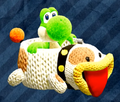 Yarn Poochy costume from Yoshi's Crafted World