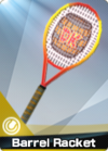 A Pro Tennis Gear Barrel Racket card from Mario Sports Superstars
