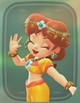 Daisy's Oasis outfit on the character select screen in Mario Kart World