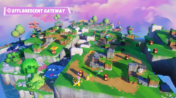 An example of the Efflorescent Gateway battle in Mario + Rabbids Sparks of Hope