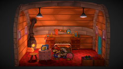 Mario near the Space Food in Fahr Outpost of Paper Mario: The Thousand-Year Door for Nintendo Switch.