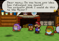 A reconstruction of a glitch from Paper Mario in which Herringway is invisible.
