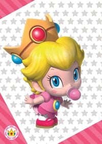 Baby Peach close-up card from the Super Mario Trading Card Collection