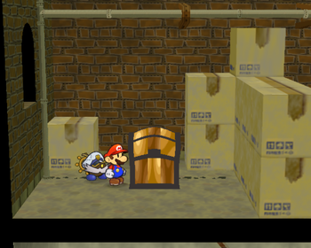 Only treasure chest in Riverside Station of Paper Mario: The Thousand-Year Door.