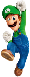Artwork of Luigi from The Super Mario Galaxy Movie.