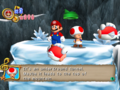 Mario and Toad in the underground tunnel of the mountain