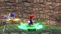 Mario, Sonic, Luigi and Tails at starting line in Dream Discus.