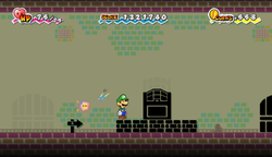 First two treasure chests in Flopside Pit of 100 Trials of Super Paper Mario.