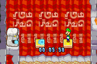 Luigi in the moai's challenge.