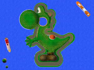 A screenshot of the overview of Yoshi Circuit.