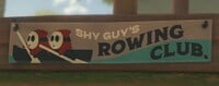Shy Guy's Rowing Club advert in Mario Kart World