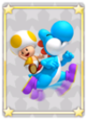A LV 1 Card featuring Yellow Toad riding on a Light-blue Yoshi
